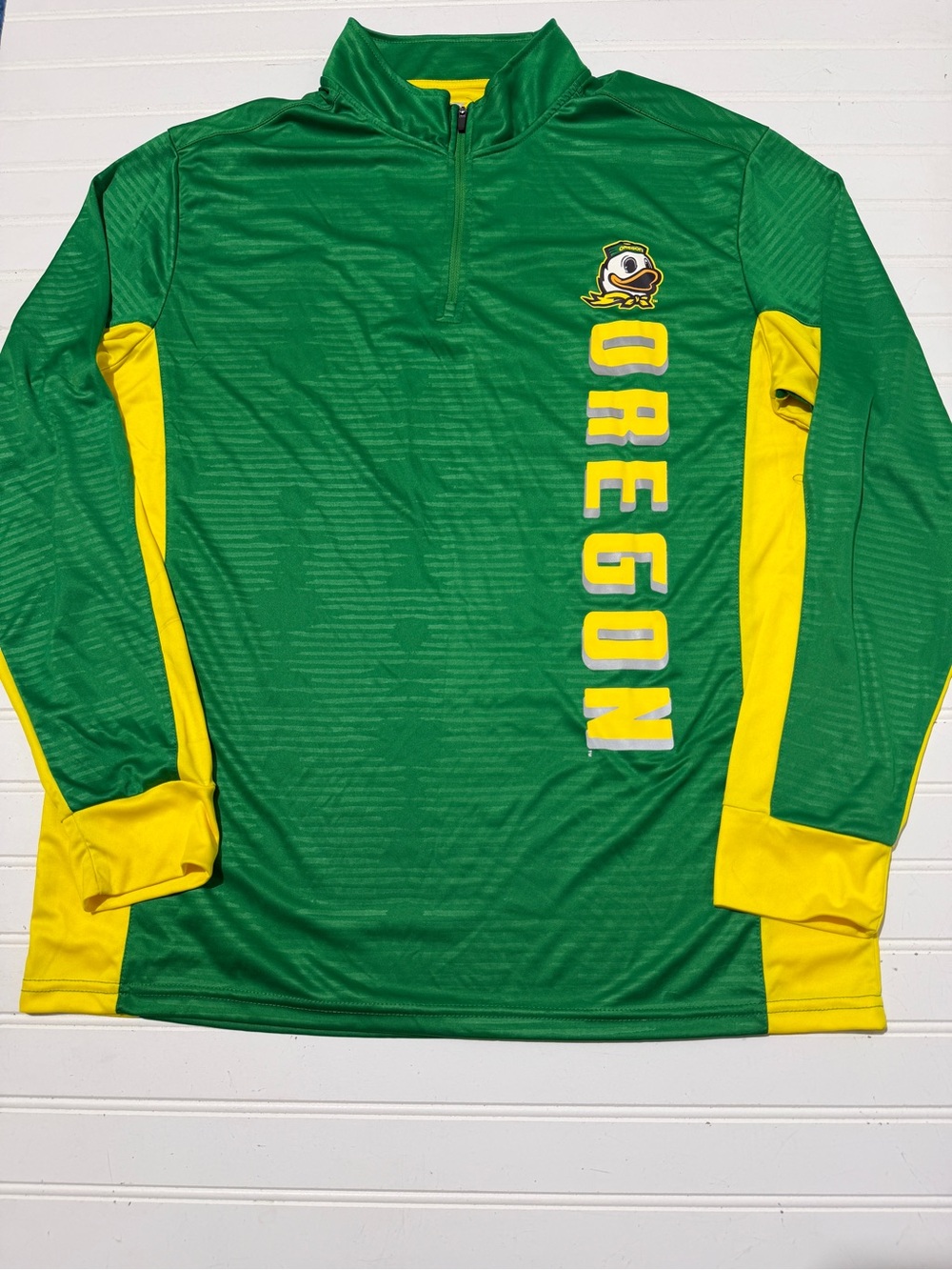 Oregon Ducks Colosseum 1/4 Zip Pullover Shirt Puddles The Duck Men's Size L